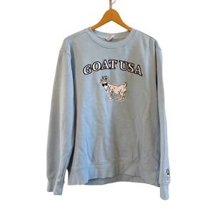 GOAT USA Light Blue Casual Medium Crew Neck Sweatshirt